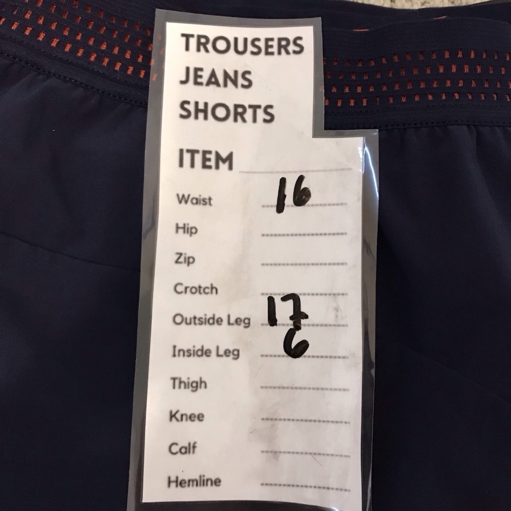 Rhone Shorts Mens L Linerless Navy Blue Stretch Workout Running Active - Picture 5 of 11